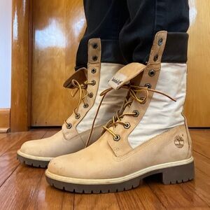 Timberland Brown and Cream Lace-Up Boots